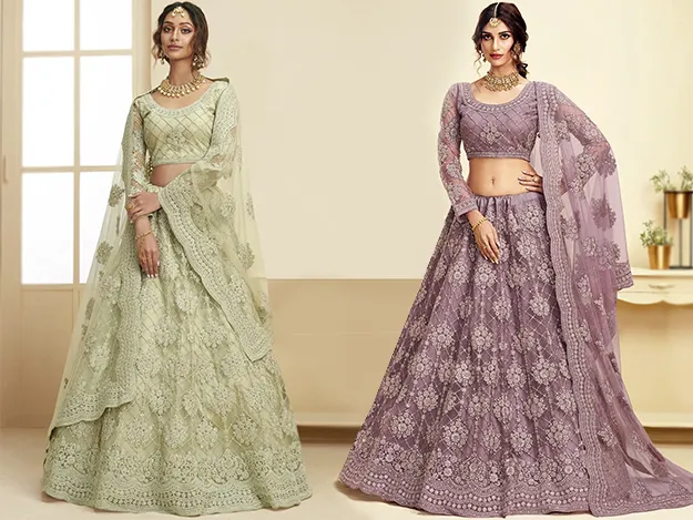 Pastel and Powder Hues bridal lehenga