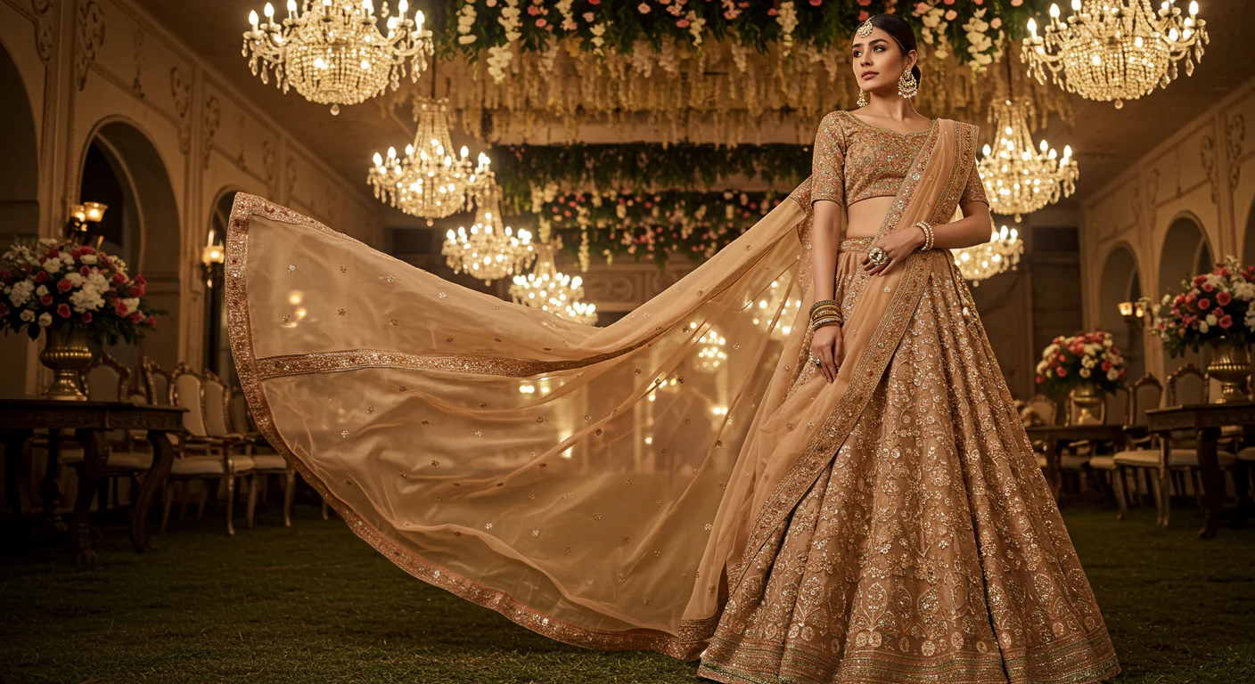 Smooth Clothes on Thick Shine bridal lehenga