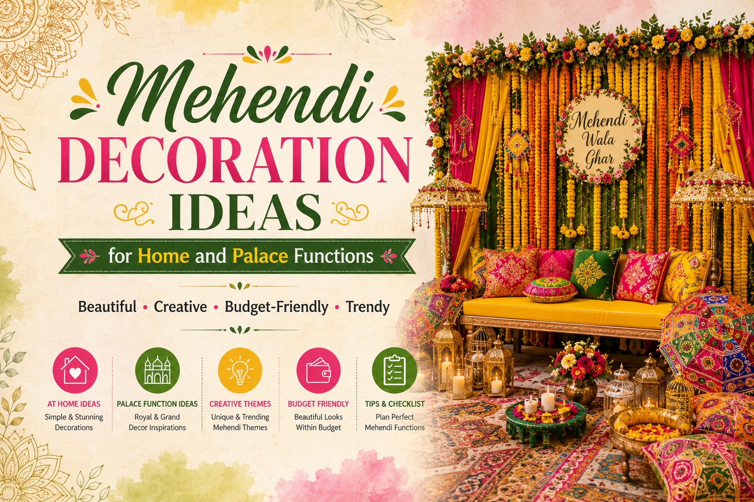 Mehendi Decoration Ideas for Home and Palace Functions Jaipur