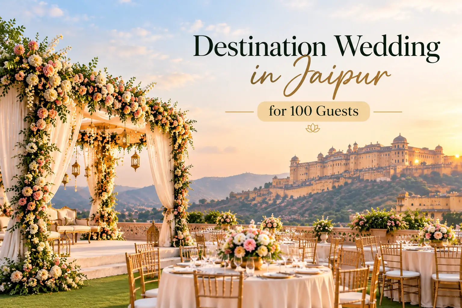 Destination wedding in Jaipur for 100 guests: Venue, rooms and cost planning